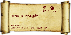 Drabik Mátyás névjegykártya
